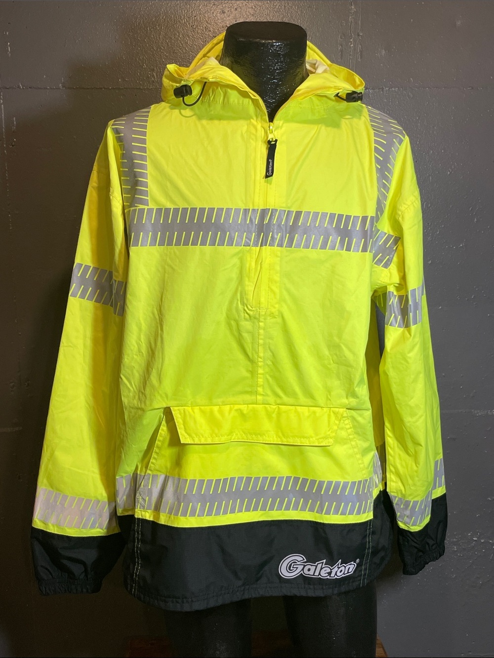 Men’s Hi-Vis Yellow Reflective Safety Anorak Jacket